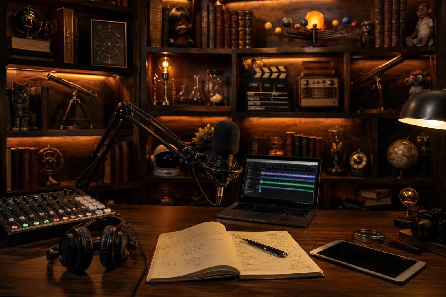 Home podcast recording studio setup for the Captive Fan podcast by Pete's Lab